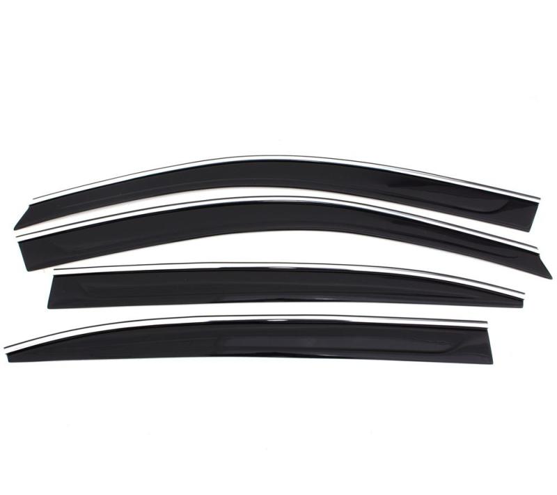 Déflecteurs à profil bas AVS 06-10 Volkswagen Jetta Ventvisor 4 pièces - Fumé avec garniture chromée