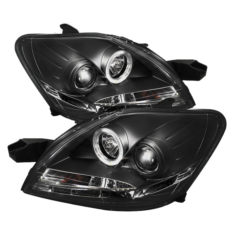 Phares de projecteur Spyder Toyota Yaris 07-11 4 portes LED Halo DRL Blk PRO-YD-TYA074D-DRL-BK