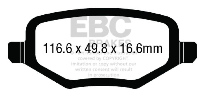 Plaquettes de frein arrière EBC 12+ Chrysler Town &amp; Country 3.6 Greenstuff