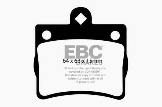 EBC 95-97 Mercedes-Benz C220 (W202) 2.2 (Single Pin Rear) Yellowstuff Rear Brake Pads