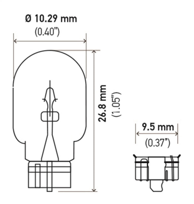 Ampoule Hella 2825 12V 5W 4CP W2.1x9.5d T3.25