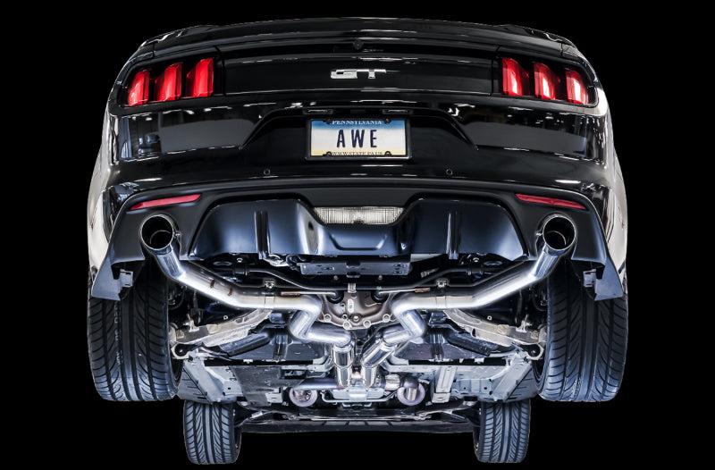 Échappement Cat-back AWE Tuning S550 Mustang GT - Track Edition (embouts chromés argentés)