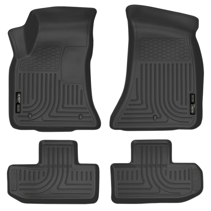 Revêtements de sol noirs Husky Liners 16-22 pour Dodge Challenger (RWD) avant et deuxième rangée