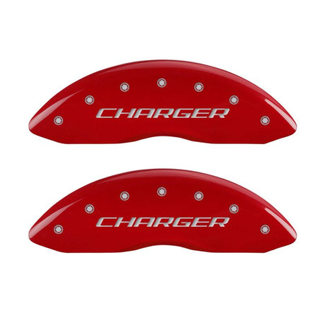Couvre-étriers MGP 4 gravés avant et arrière bloc/chargeur finition rouge argent ch