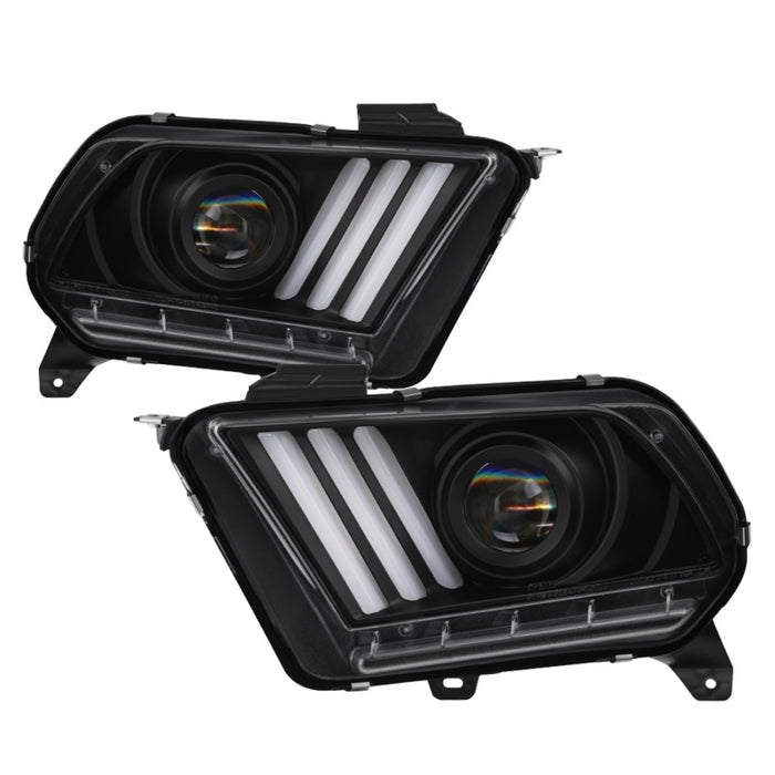 Phares de projecteur Spyder 13-14 Ford Mustang (HID uniquement) avec clignotants - Noir PRO-YD-FM13HID-BK