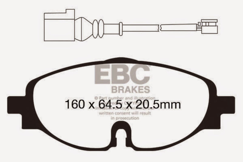 Plaquettes de frein avant EBC 14+ Audi A3 1.8 Turbo Greenstuff