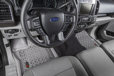 Revêtement de plancher avant Rugged Ridge gris pour Ford F-150 / Raptor / Extended / Super Crew Cab 2015-2020