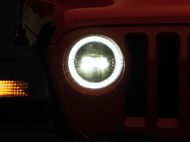 Phares à LED Raxiom 18-22 Jeep Wrangler JL/JT Axial Series - Boîtier noir (lentille transparente)