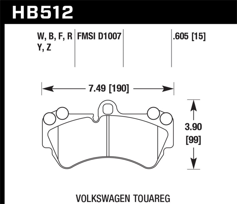 Plaquettes de frein avant en céramique pour Volkswagen Touareg Hawk 04