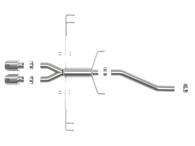 Système d'échappement arrière aFe Takeda 2,5 pouces 304SS 17-19 Honda Civic Type R L4-2.0L (t) - Embout poli