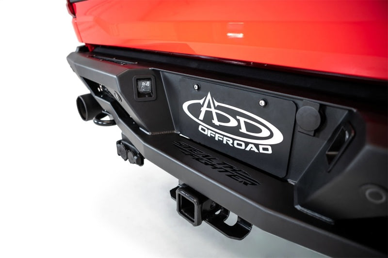 Addictive Desert Designs 2022+ Ford Raptor Stealth Fighter R Pare-chocs avec 2 lumières cubiques - Noir marteau
