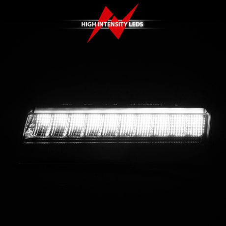 Marqueurs latéraux à LED ANZO 2018-2021 Jeep Wrangler, boîtier chromé, lentille fumée avec configuration Seq. Signal Low