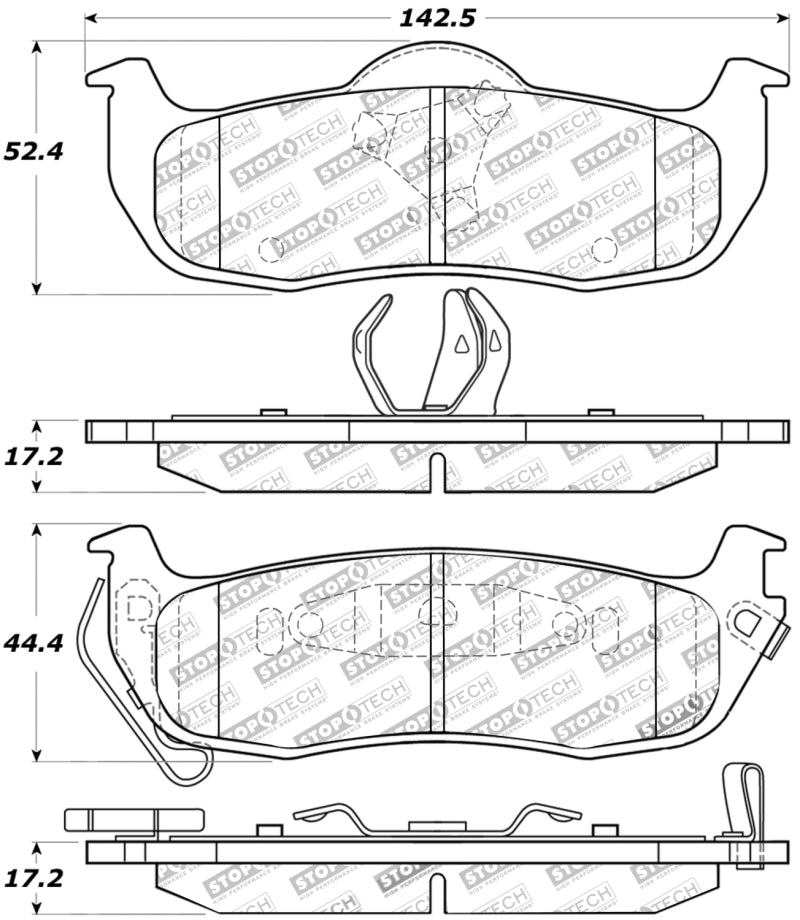 Plaquettes de frein arrière StopTech Street Touring 04-15 Nissan Titan