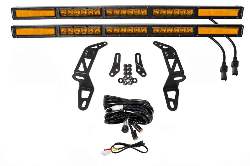 Kit de support de pare-chocs Diode Dynamics 18-21 Jeep JL Wrangler/Gladiator SS30 - Combo double ambre