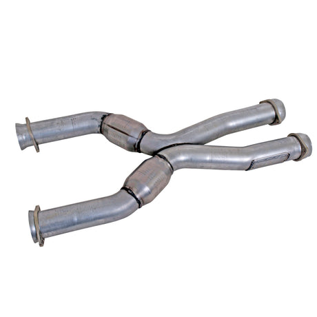 BBK 79-04 Mustang Coyote Swap Short Mid X Pipe avec convertisseurs catalytiques 3.0 pour collecteurs à tube long BBK