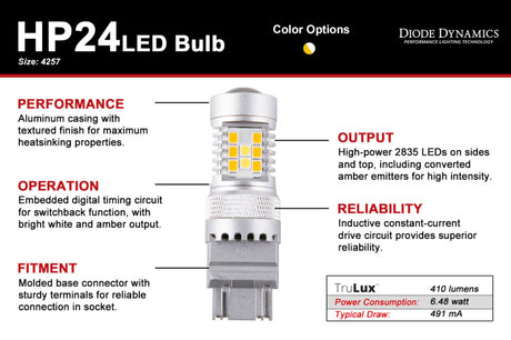 Ampoule LED Diode Dynamics 4257 HP24 - Froid - Blanc commutable (simple)