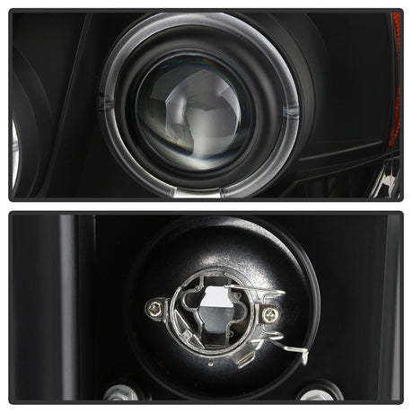Phares de projecteur Spyder Chevy Suburban 1500 07-14 LED Halo LED tout noir PRO-YD-CSUB07-HL-BKV2