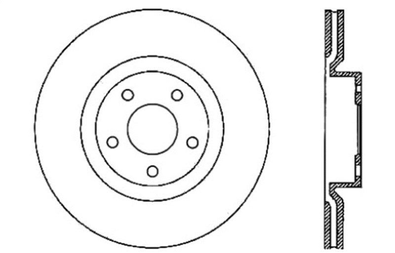 Rotors avant gauche percés et fendus StopTech Power Slot 05-07 Cadillac XLR / 06-09 Chevy Corvette