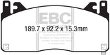 Plaquettes de frein avant EBC 2015+ Ford Mustang (6e génération) 5,2 L (GT350) Shelby Redstuff