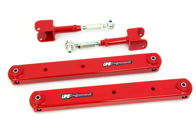 Kit de bras de suspension arrière UMI Performance 64-67 GM A-Body, entièrement en boîte, inférieurs, supérieurs réglables