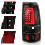 Feux arrière à LED ANZO 1999-2002 Chevy Silverado 1500 style planche noir avec lentille transparente
