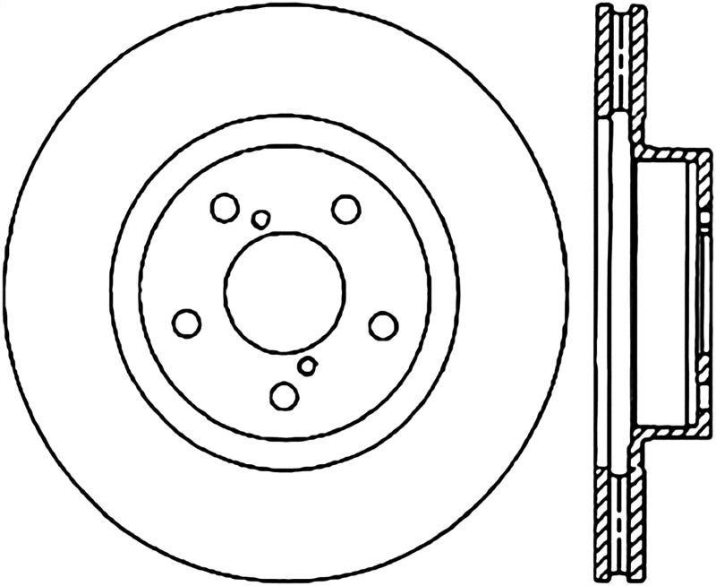 StopTech 05-10 Subaru Impreza WRX/STi Slotted & Drilled Left Front Rotor