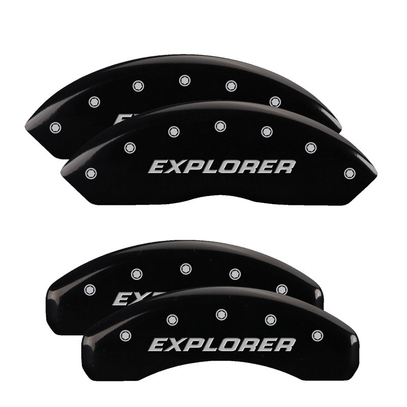 MGP 4 Caliper Covers Engraved Front & Rear MGP Black finish silver ch