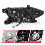 Phares de projecteur à LED ANZO 16-22 Toyota Tacoma avec barre lumineuse séquentielle, boîtier noir avec initiation