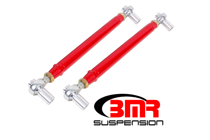 Bras de suspension inférieurs BMR 99-04 Mustang Chrome Moly avec embouts de tige à double réglage - Rouge