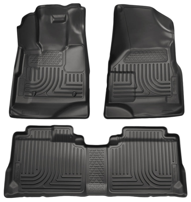 Revêtements de sol noirs Husky Liners 09-12 Ford Escape/Mazda Tribute (Base/Hybride) WeatherBeater Combo