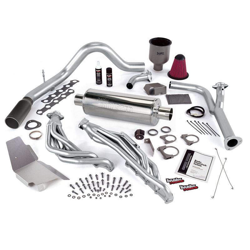 Système PowerPack Banks Power pour camion Ford 6,8 ​​L 99-04 (sans EGR) - Échappement simple SS avec embout noir