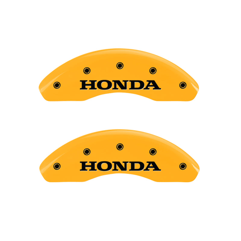 MGP 4 Caliper Covers Engraved Front & Rear Honda Yellow Finish Black Char 2001 Honda Accord