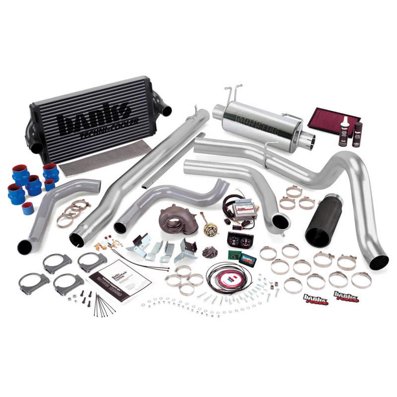 Système PowerPack automatique Banks Power 99.5-03 Ford 7.3L F250/350 - Échappement simple SS avec embout noir