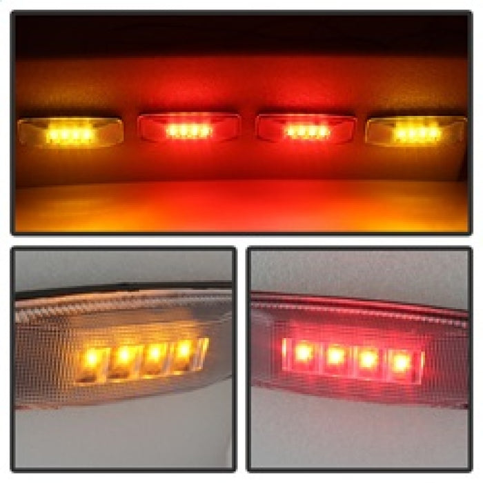 Xtune Dodge Ram 94-02 Dually 2 LED rouges + 2 LED ambrées Feux de garde-boue 4 pièces Transparent ACC-LED-DR94-FE-C