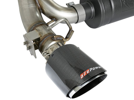 Système d'échappement Cat-Back aFe Takeda 3 pouces 304 SS avec embouts en fibre de carbone 16-18 Ford Focus RS I4-2.3L (t)