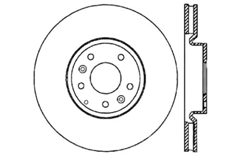 Rotor avant droit rainuré et percé StopTech 04-09 Mazda RX-8