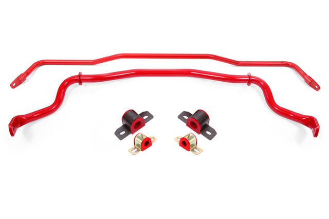 BMR 15-22 S550 Mustang Sway Bar Kit with Bushings Front and Rear Red BMR Suspension