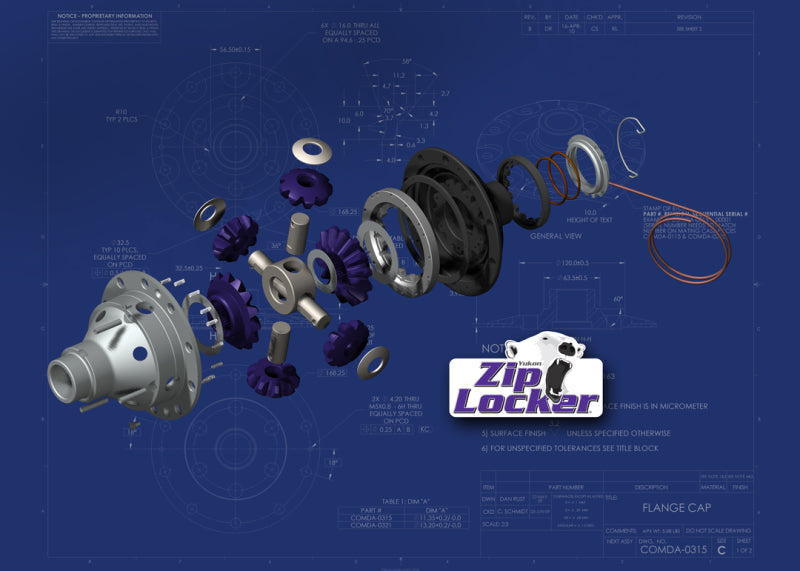 Casier à fermeture éclair Yukon Gear pour Dana 44 avec essieux à 30 cannelures / 3,73 et moins