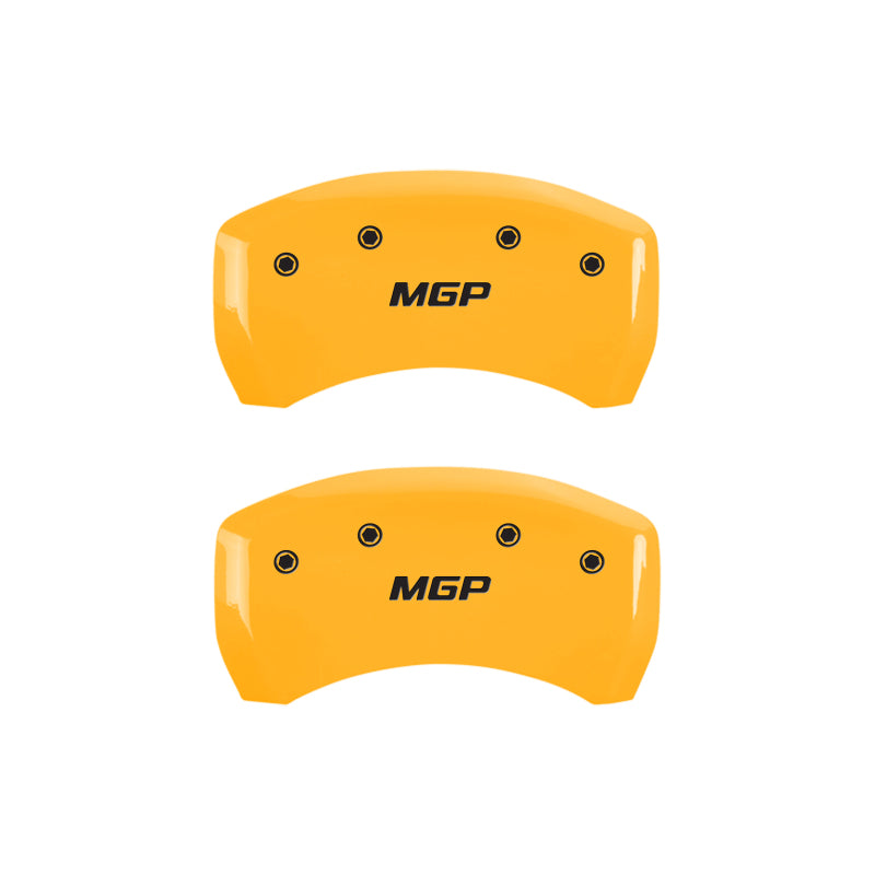 MGP 4 Caliper Covers Engraved Front & Rear MGP Yellow Finish Black Char 2005 Nissan 350Z