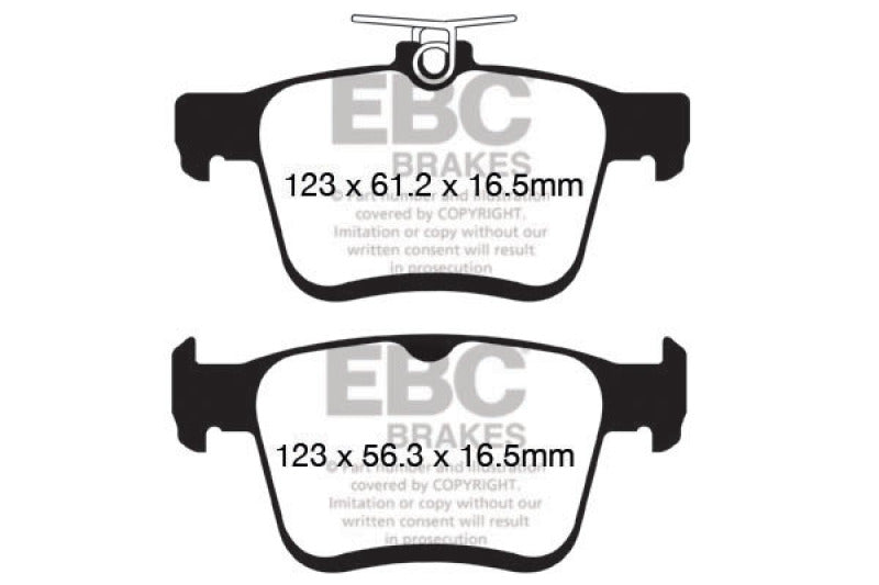 Plaquettes de frein arrière Yellowstuff EBC 2014+ Audi A3 1.8 Turbo (avec frein de stationnement électronique)