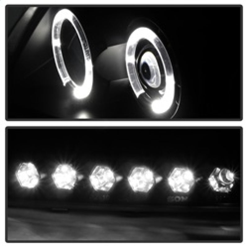 Spyder Ford F150 97-03 Projector - LED Halo Amber Reflector LED Blk Smke PRO-YD-FF15097-1P-AM-BSM