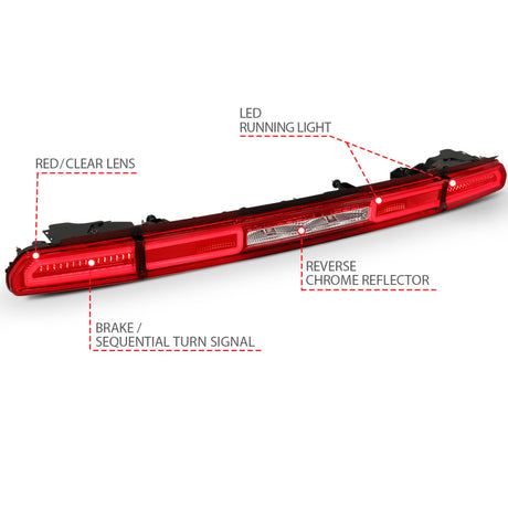 Feux arrière à LED ANZO 08-10 Dodge Challenger - Rouge/transparent avec clignotant séquentiel