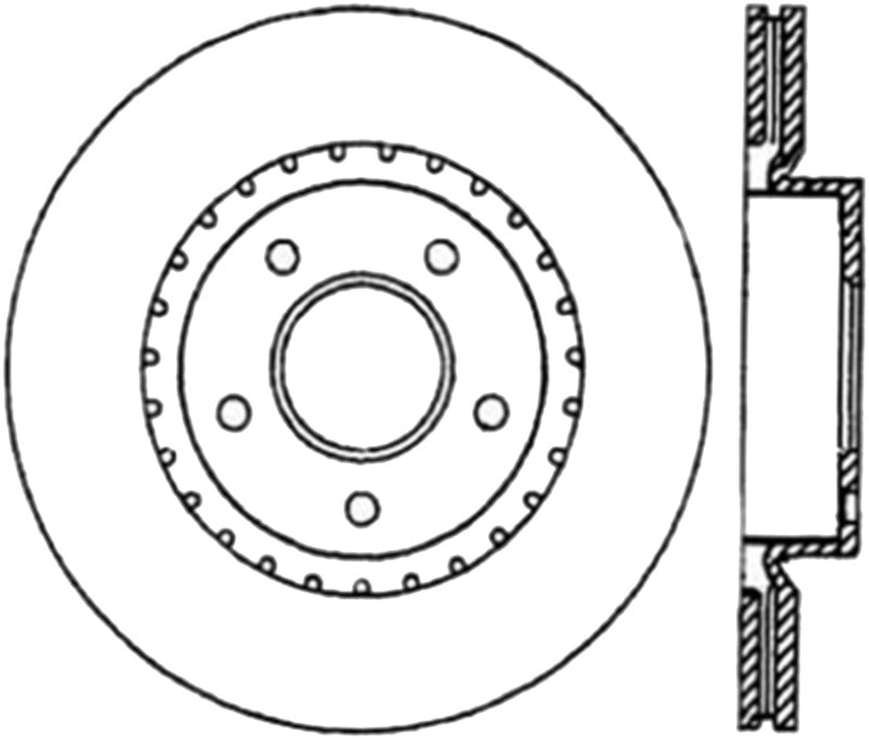 Rotor avant droit fendu StopTech Power Slot 03-05 350Z / 03-04 G35 / 03-05 G35X CRYO