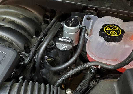 J&L 19-25 Chevrolet Silverado/GMC Sierra 1500 5.3L V8 Driver Side Oil Separator 3.0 - Clear Anodized