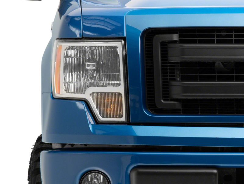 Phares Raxiom 09-14 Ford F-150 Axial OEM Style Rep - Boîtier chromé (lentille transparente)