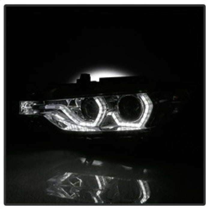 Phares de projecteur Spyder 12-14 BMW F30 Série 3 4DR - LED DRL - Fumée (PRO-YD-BMWF3012-DRL-SM)