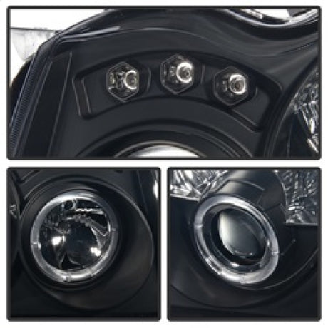 Phares de projecteur Spyder Jeep Grand Cherokee 05-07 LED Halo LED Blk Smke PRO-YD-JGC05-HL-BSM