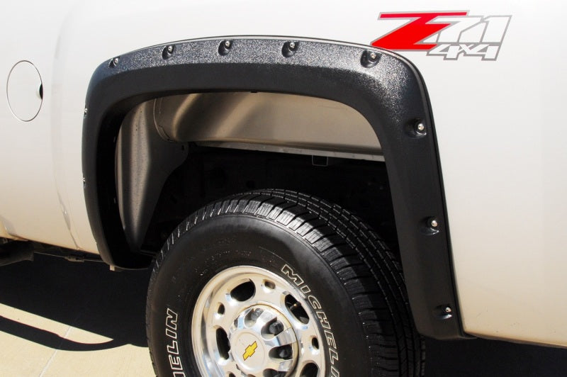 Lund 07-13 Chevy Silverado 1500 RX-Rivet Style Smooth Elite Series Fender Flares - Black (2 Pc.)