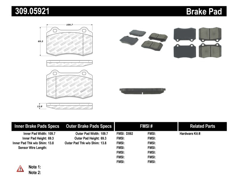 Plaquettes de frein arrière StopTech Performance 00-06 Jaguar S Typre R / XJ R / XJR-S / XJ Sport