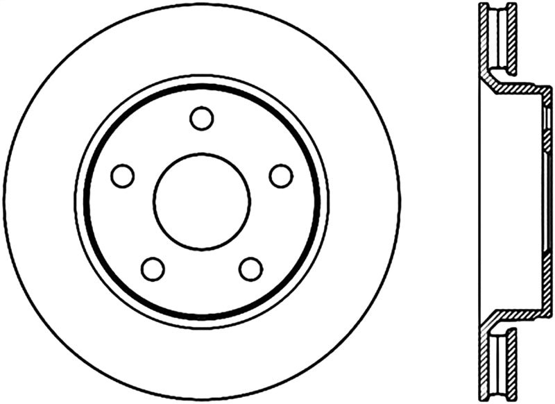 Rotor CRYO avant gauche fendu StopTech Sport Slot 07-17 Jeep Wrangler